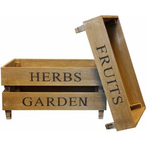 Myflair Möbel & Accessoires Kiste »Fruit Herbs Garden«, (Set, 3) natur Größe