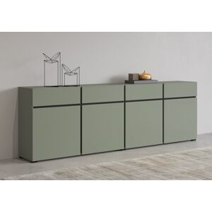 INOSIGN Sideboard »Cross,Breite 225 cm, moderne grifflose Kommode,4 Türen/4... salbei/salbei Größe