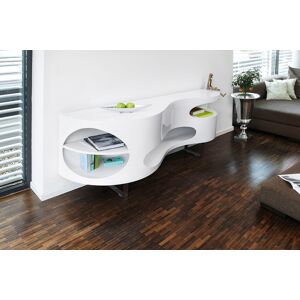 SalesFever Sideboard, Design Kommode in extravaganter Form, Wohnzimmerschrank Weiss/Chromfarben Größe