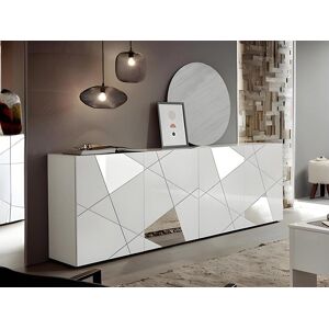 Vente-unique.ch Sideboard mit 4 Türen - Weiß lackiert - CANTIANO