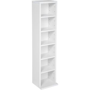 tectake Standregal Medienregal mit 6 Fächern 90x21x20cm - weiss