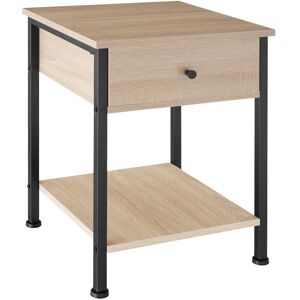 tectake Nachttisch Bradford 40x40x55,5cm - Industrial Holz hell, Eiche Sonoma