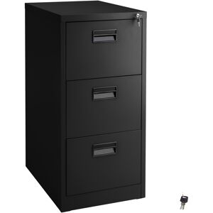 tectake Aktenschrank mit 3 Schubladen 62,4x46x102,8cm - schwarz