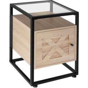 tectake Nachttisch Kidderminster 40x43x60,5cm - Industrial Holz hell, Eiche Sonoma