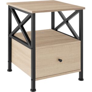 tectake Nachttisch Falkirk 40x41,5x55,5cm - Industrial Holz hell, Eiche Sonoma