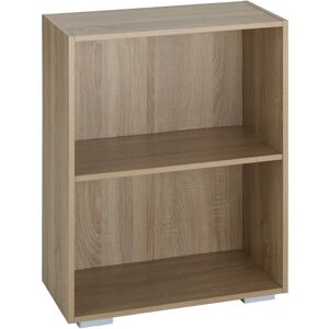 tectake Bücherregal Lexi 2 Fächer 60x30x77cm - Holz hell, Eiche Sonoma