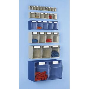 kaiserkraft Klappkasten-System, Gehäuse-HxBxT 164 x 600 x 133 mm, 5 Kästen, blau