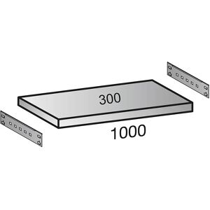 kaiserkraft Zusatzboden für Archiv-Steckregal, Tiefe 300 mm, Breite 1000 mm