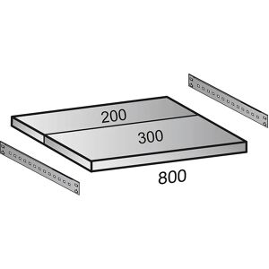 kaiserkraft Fachboden für Industriesteckregal, Bodenbreite 800 mm, Tiefe 500 mm