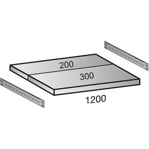 kaiserkraft Fachboden für Industriesteckregal, Bodenbreite 1200 mm, Tiefe 500 mm