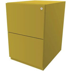 BISLEY Rollcontainer Note™, mit 2 Hängeregistraturen, HxB 645 x 420 mm, gelb