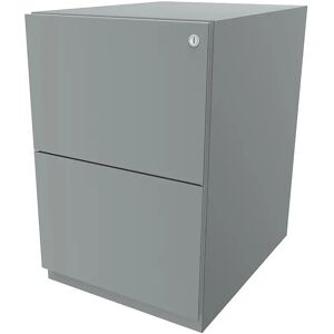 BISLEY Rollcontainer Note™, mit 2 Hängeregistraturen, HxB 645 x 420 mm, silber