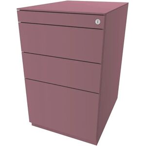 BISLEY Standcontainer Note™, mit 2 Universalschubladen, 1 Hängeregistratur, mit Top, Tiefe 565 mm, pink