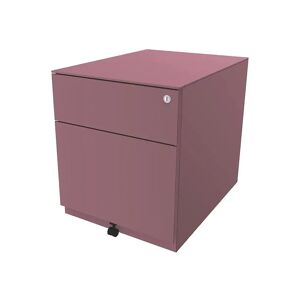 BISLEY Rollcontainer Note™, mit 1 Hängeregistratur, 1 Universalschublade, HxBxT 502 x 420 x 565 mm, mit Griffleiste und Top, pink