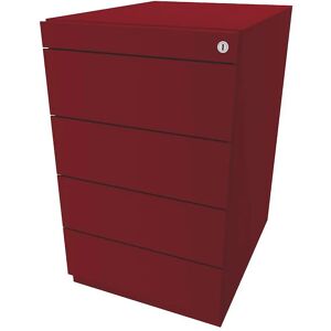 BISLEY Standcontainer Note™, mit 4 Universalschubladen, Tiefe 565 mm, kardinalrot