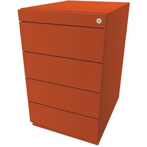 BISLEY Standcontainer Note™, mit 4 Universalschubladen, Tiefe 565 mm, orange