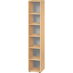 eurokraft pro RENATUS - Regal, HxB 2154 x 400 mm, 5 Fachböden, Buche-Dekor