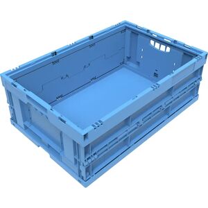 kaiserkraft Faltbox aus Polypropylen, Volumen 44 l, ohne Deckel, blau, stapelbar