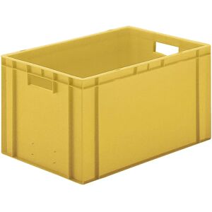 kaiserkraft Euro-Format-Stapelbehälter, Wände und Boden geschlossen, LxBxH 600 x 400 x 320 mm, gelb, VE 5 Stk