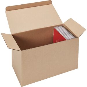 kaiserkraft CD-Box, mit Deckel, VE 25 Stk, LxBxH 266 x 130 x 146 mm, für 25 CDs