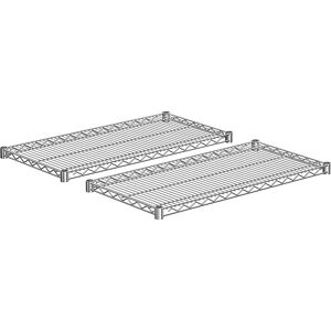 kaiserkraft Fachboden für Stahldraht-Gitterregal, verchromt, Fachlast 150 kg, Breite 910 mm, Tiefe 460 mm, VE 2 Stk