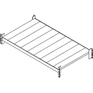 eurokraft pro Weitspannregal-Fachebene komplett mit Einlegeboden, Traversenlänge 2700 mm, Tiefe 1100 mm, Boden verzinkt, grün