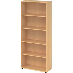 eurokraft pro NICOLA - Büroregal, 4 Fachböden, HxBxT 1880 x 800 x 330 mm, Buche-Dekor