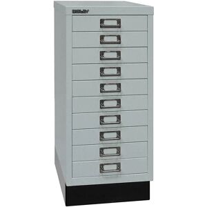 BISLEY MultiDrawer™ 29er Serie, mit Sockel, DIN A4, 10 Schubladen, silber