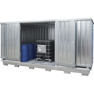 LaCont Gefahrstoff-Container zur passiven Lagerung entzündbarer Stoffe, Außen-HxBxT 2570 x 5075 x 2075 mm, verzinkt