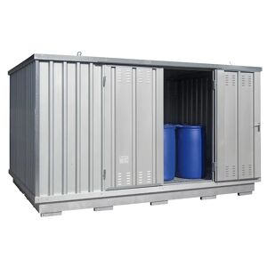 LaCont Gefahrstoff-Container auch zur aktiven Lagerung entzündbarer Stoffe, Außen-HxBxT 2400 x 4075 x 2875 mm, verzinkt