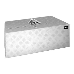 MSW Alubox - Riffelblech - 75 x 25 x 40 cm - 75 L - abschließbar - schräg