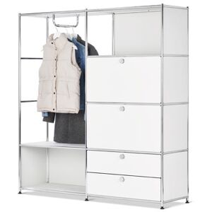 Garderobe Metall »CN3« mit 2 Klappen und 2 Schubladen - Tchibo - Weiss Aluminium   unisex