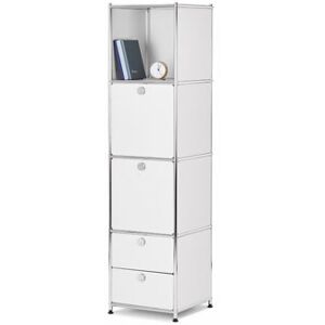 Schrank Metall »CN3« mit 2 Klappen und 2 Schubladen - Tchibo - Weiss Aluminium   unisex