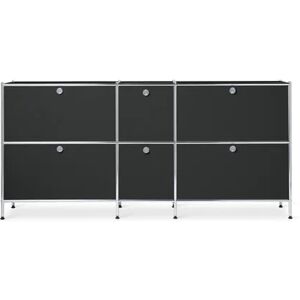 Sideboard Metall »CN3« gross mit 6 Klappenfächern - Tchibo - Schwarz Aluminium   unisex