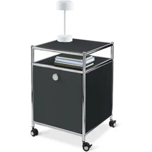 Rollcontainer Metall »CN3« mit Klappe - Tchibo - Schwarz Aluminium   unisex