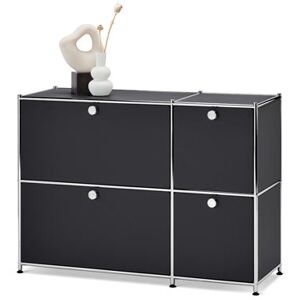 Sideboard »CN3« mit 4 Klappen - Tchibo - Schwarz Aluminium   unisex