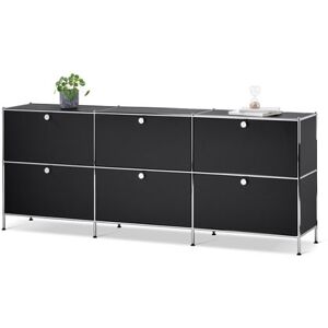 Sideboard »CN3« mit 6 Klappen - Tchibo - Schwarz Aluminium   unisex