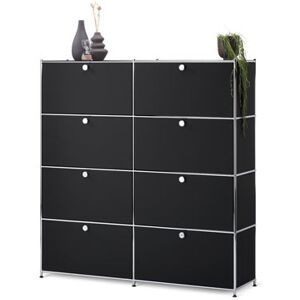 Highboard »CN3« mit 8 Klappen - Tchibo - Schwarz Aluminium   unisex