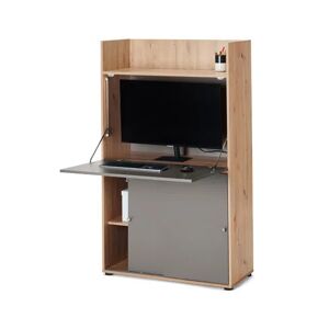 Büroschrank mit Arbeitsfläche - Tchibo - Braun Holz   unisex