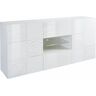 INOSIGN Sideboard »Miro«, Breite 181 cm mit dekorativem Siebdruck Weiss Hochglanz Lack mit Siebdruck