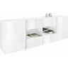 INOSIGN Sideboard »Miro«, Breite 241 cm mit dekorativem Siebdruck Weiss Hochglanz Lack mit Siebdruck