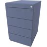 BISLEY Standcontainer Note™, mit 4 Universalschubladen, Tiefe 565 mm, blau