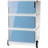 Paperflow Rollcontainer easyBox®, 2 Schubladen, 2 Schübe flach, weiß / blau