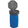 Fasstrichter, Polyethylen, blau, Ø 670 x H 230 mm, Füllvolumen 22 l, mit Deckel