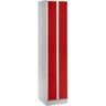 Raumspargarderobe, Abteilbreite 200 mm, abschliessbar, 2 Abteile, rot