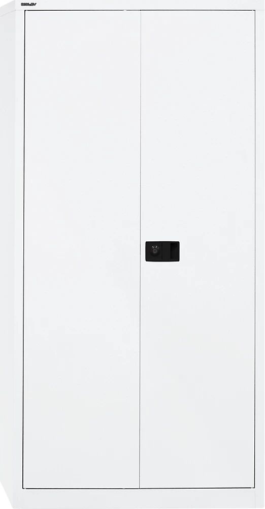 BISLEY UNIVERSAL Flügeltürenschrank HxBxT 1950 x 914 x 400 mm, mit Garderobeneinsatz verkehrsweiß