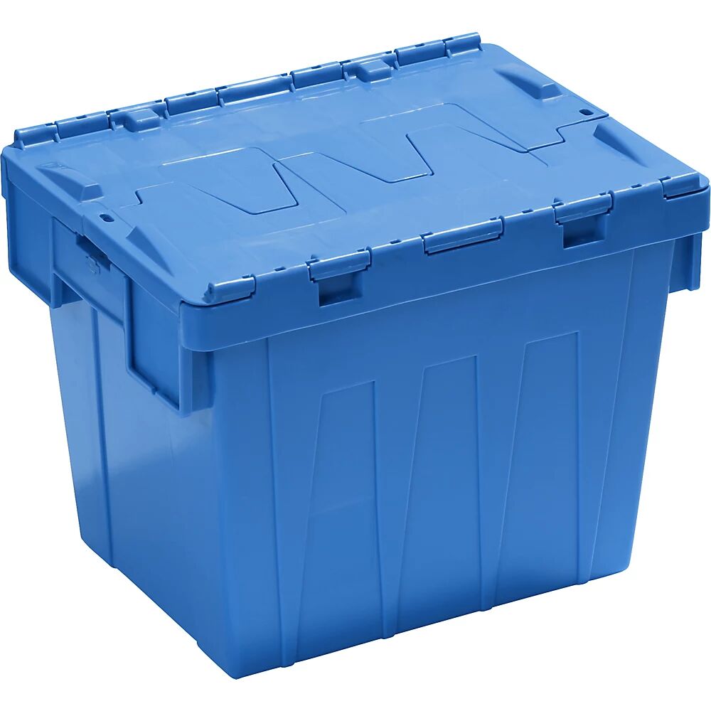 Mehrzweck-Stapelbehälter mit Klappdeckel Inhalt 25 l, blau, VE 5 Stk