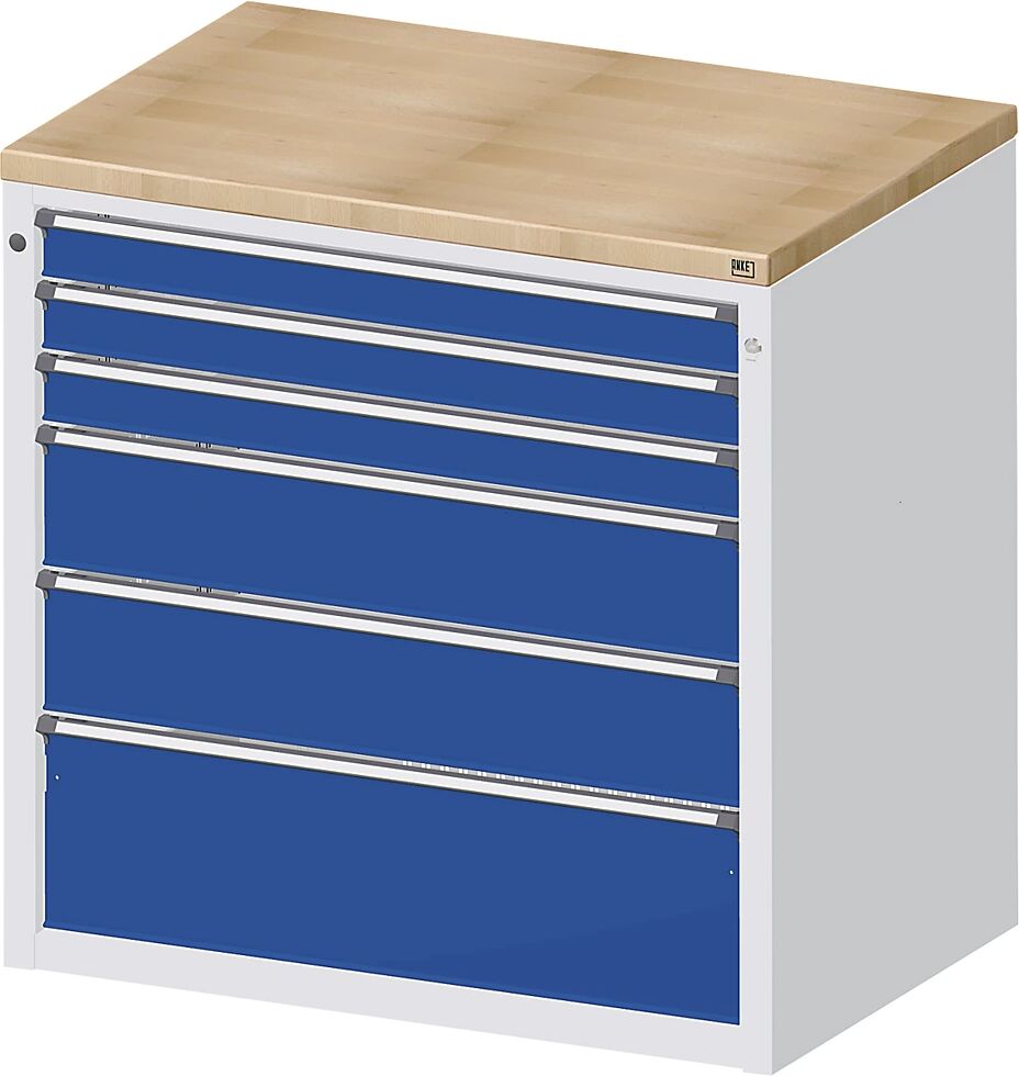 ANKE Schrank für Material- und Werkzeugausgabetheke 3 Schubladen 90 mm, 2 Schubladen 180 mm, 1 Schublade 270 mm grau / blau