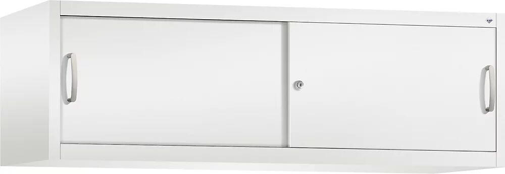 C+P ACURADO Aufsatzschrank mit Schiebetüren HxBxT 500 x 1600 x 500 mm verkehrsweiß