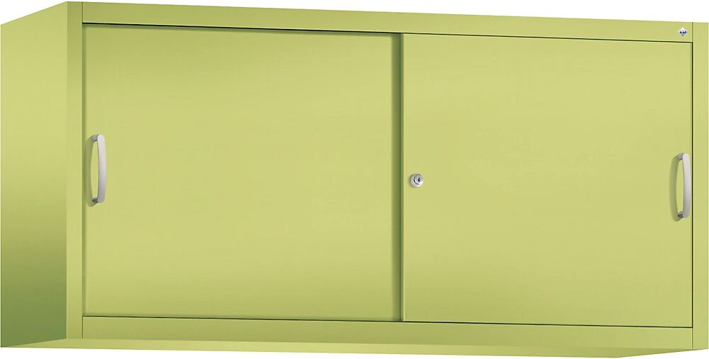 C+P ACURADO Aufsatzschrank mit Schiebetüren 2 Fachböden, HxBxT 790 x 1600 x 500 mm viridingrün